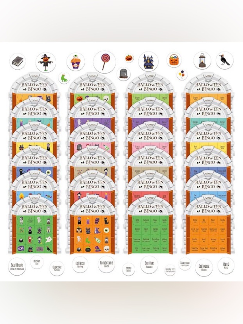Halloween Bingo Card Set -2-12 players